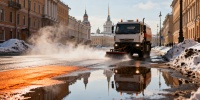 В Петербурге коммунальщики перешли на летний режим мойки улиц из-за жары