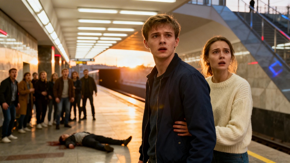 Пьяный мужчина напал на девушку в метро и был остановлен ее парнем