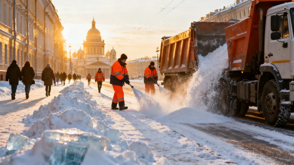 Техническая соль в Петербурге снизила число травм на льду втрое за два года