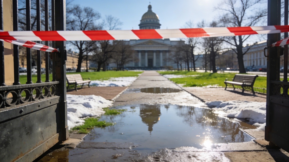 Парки Петербурга закрывают на просушку из-за ранней весны и снега