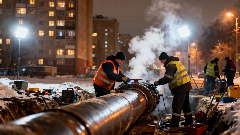 В Авиагородке восстановили отопление после ночного ремонта теплотрассы
