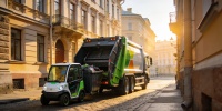 В Петербурге показали новые мусоровозы для центра и старых кварталов