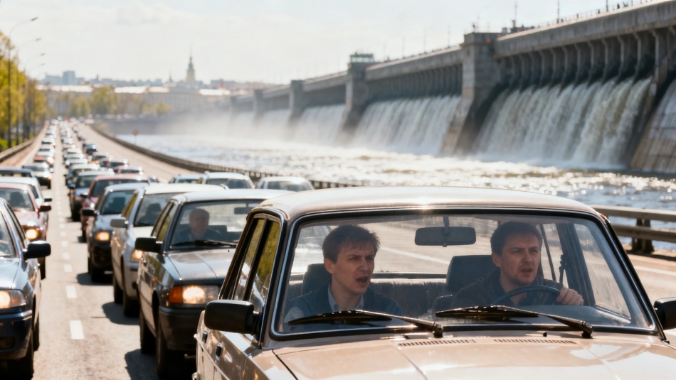 Две полосы КАД у дамбы перекрыли на две недели из-за ремонта