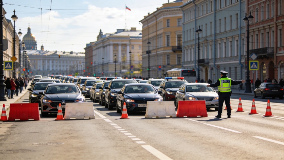 В центре Петербурга ограничат движение из-за парада и шествия 9 Мая