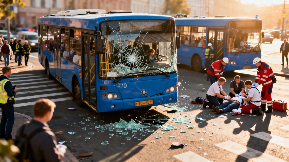 Четыре пассажира пострадали при столкновении автобусов на Дальневосточном