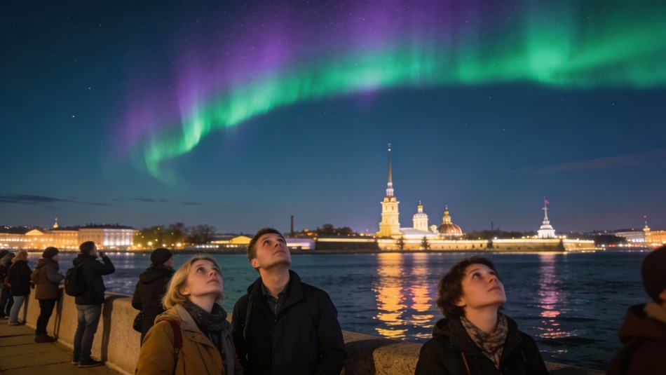 Петербуржцы могли увидеть северное сияние вечером 2 апреля