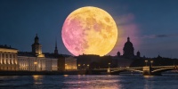 Жители Петербурга сняли редкие кадры убывающей Луны над городом