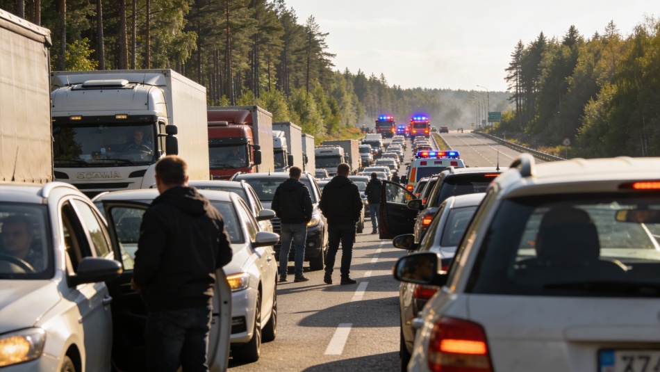 ДТП на М-11 «Нева» полностью остановило движение в сторону Петербурга