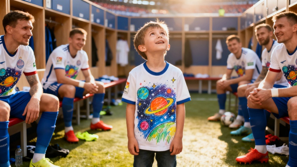 В Новосибирске футболисты сыграли матч в форме с рисунком школьника из Уфы