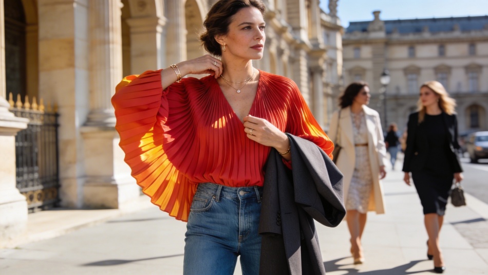 Плиссированные топы возвращают минимализм в моду: выбор парижанок для весны 2026