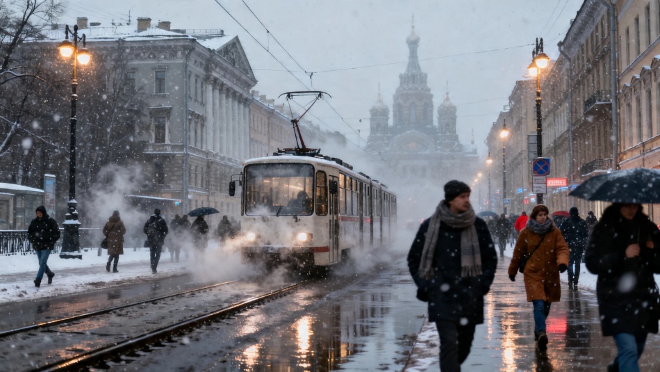В Петербурге ожидается затяжное похолодание с мокрым снегом и ветром