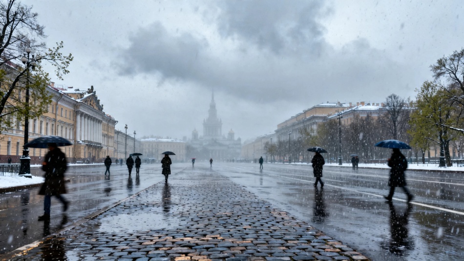 В Петербурге ожидается резкое похолодание и мокрый снег с 22 апреля