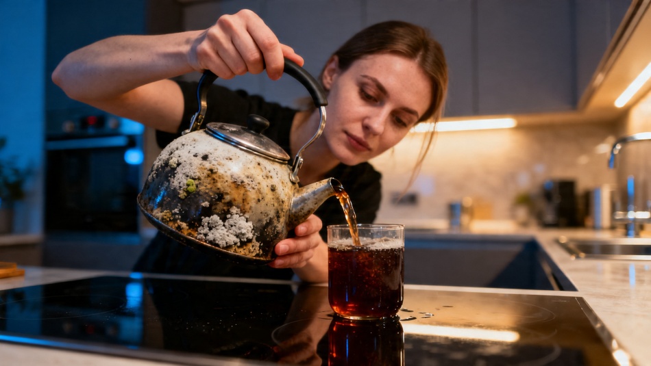 Чайный гриб помогает избавиться от налета на сантехнике