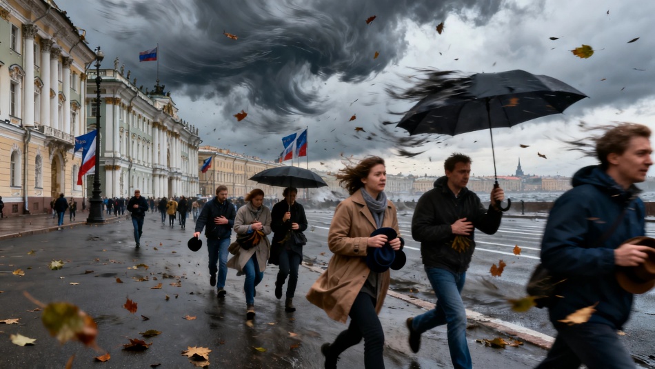 Сильный ветер и желтый уровень опасности объявлены в Петербурге
