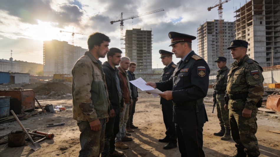 Иностранцам на стройке Петербурга выдали повестки после масштабной проверки