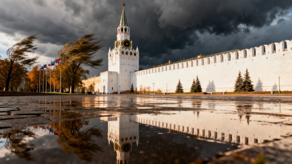 Сильный ветер повредил часы на Спасской башне Казанского кремля