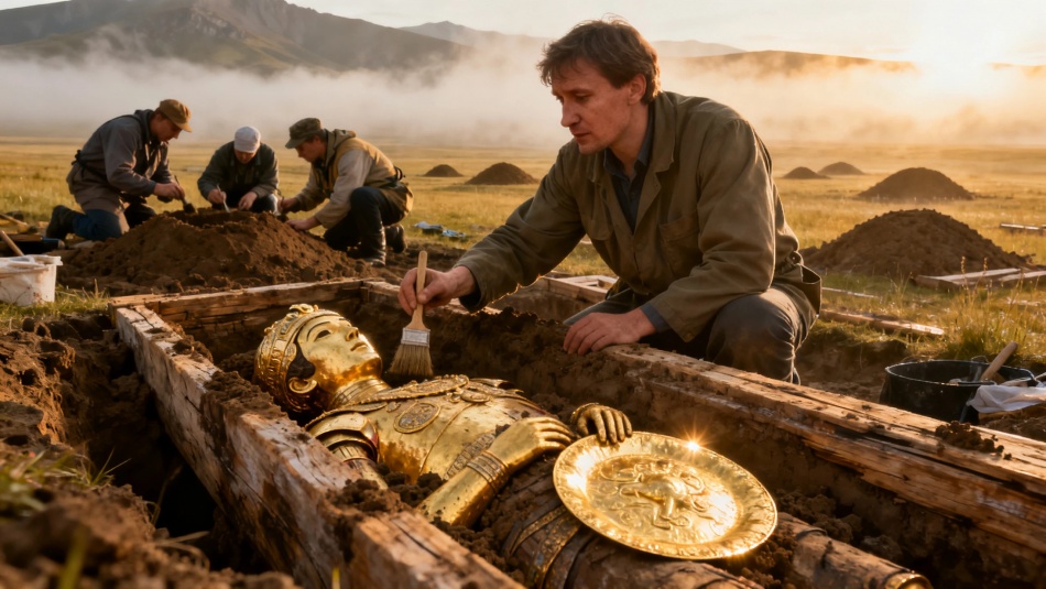 Археологи из Петербурга нашли древние золотые артефакты в Туве