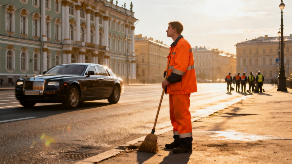 Зарплаты дворников в Петербурге уступают московским на 20 тысяч рублей