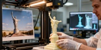 В Петербурге напечатали цифровую миниатюру монумента «Мать-Родина» на 3D-принтере