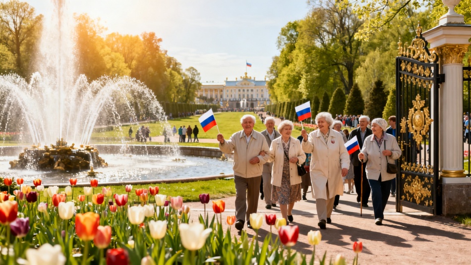 Пенсионеры бесплатно посетят Петергоф 9 мая 2026 года