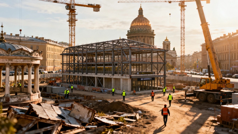 Новый вестибюль «Фрунзенской» вырос над станцией метро в Петербурге