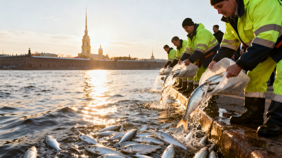 В Кронверкский пролив выпустили молодь сига в День корюшки