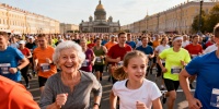 Тысячи участников вышли на старт забега «Бегом с Дневником» в Петербурге