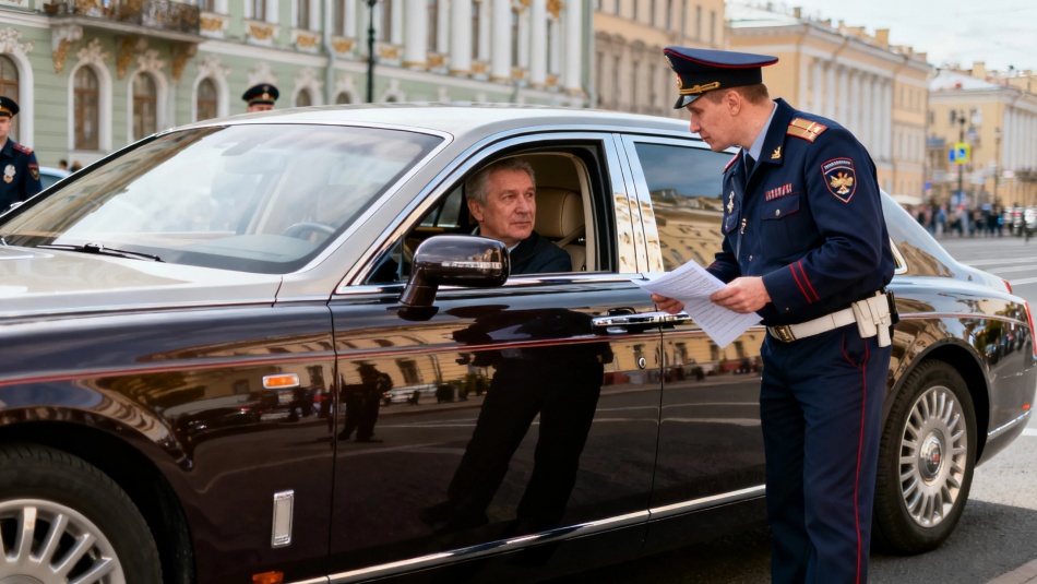 В Петербурге задержан водитель Aurus с фальшивым удостоверением ФСБ