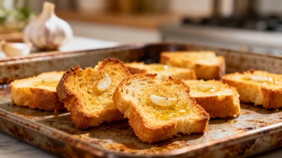 Чесночные гренки из духовки: быстрый рецепт для супа и перекуса