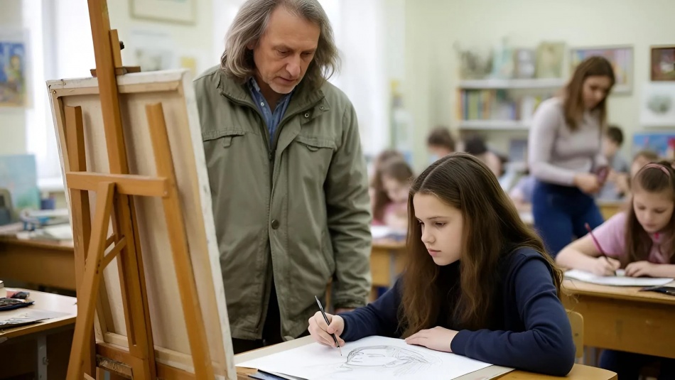 Никас Сафронов провел мастер-класс для юных художников Петербурга