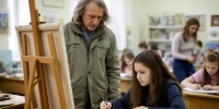 Никас Сафронов провел мастер-класс для юных художников Петербурга