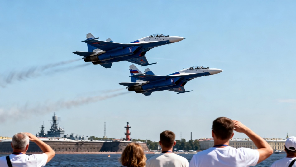 «Русские витязи» устроили воздушное шоу на «Флот-2026» в Кронштадте