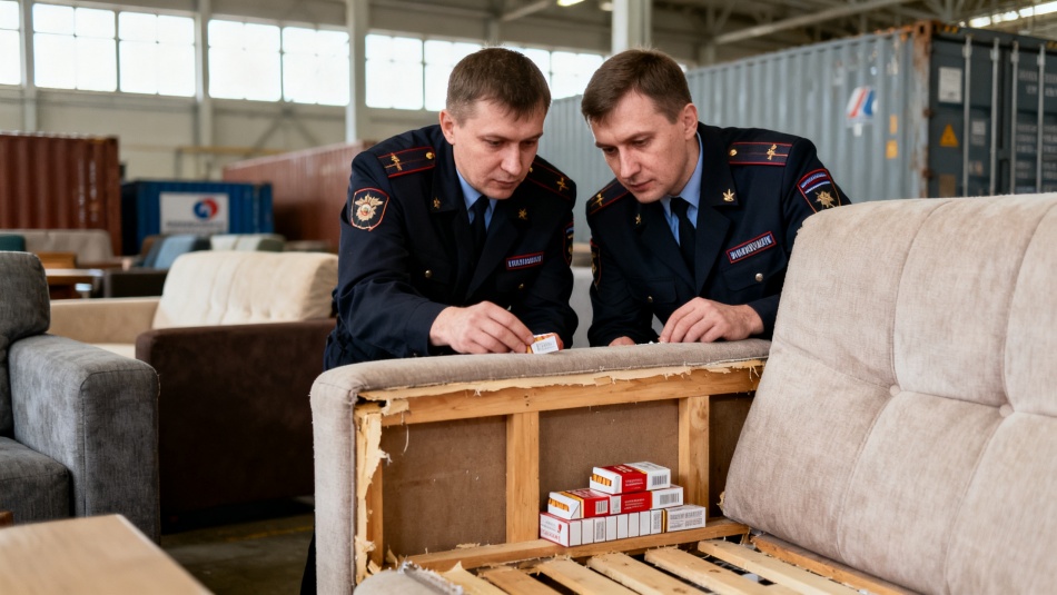 В Петербурге задержали крупную партию сигарет в тайниках мебели