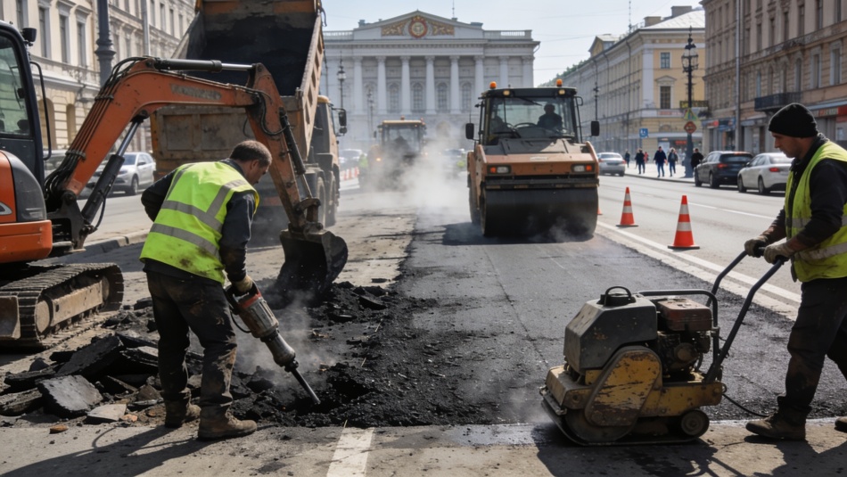 На Невском проспекте стартовал капитальный ремонт дорожного полотна