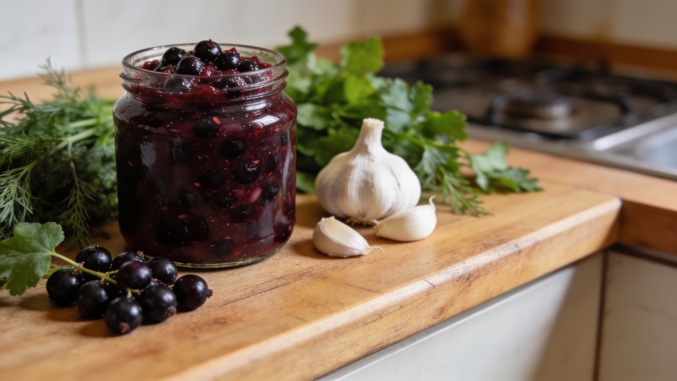 Аджика из черной смородины: необычный соус для мяса и гарниров