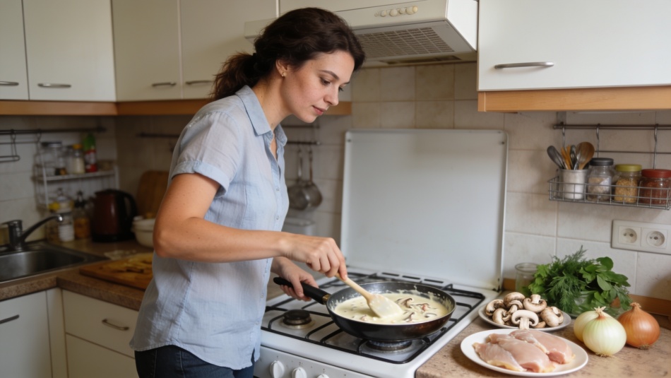 Французское фрикасе с курицей и грибами: быстрый рецепт для будней