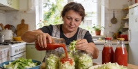 Как сохранить раннюю капусту с томатным соком для зимних супов и борща