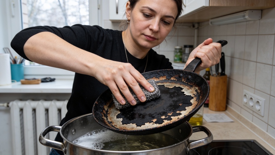 Как быстро очистить сковороду от старого нагара без химии: проверенный способ