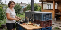 Пластиковые ящики на даче: как обычные коробки стали кухонной станцией
