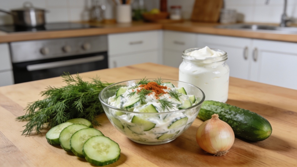 Огурцы по-немецки: неожиданный салат с укропом и яблочным уксусом