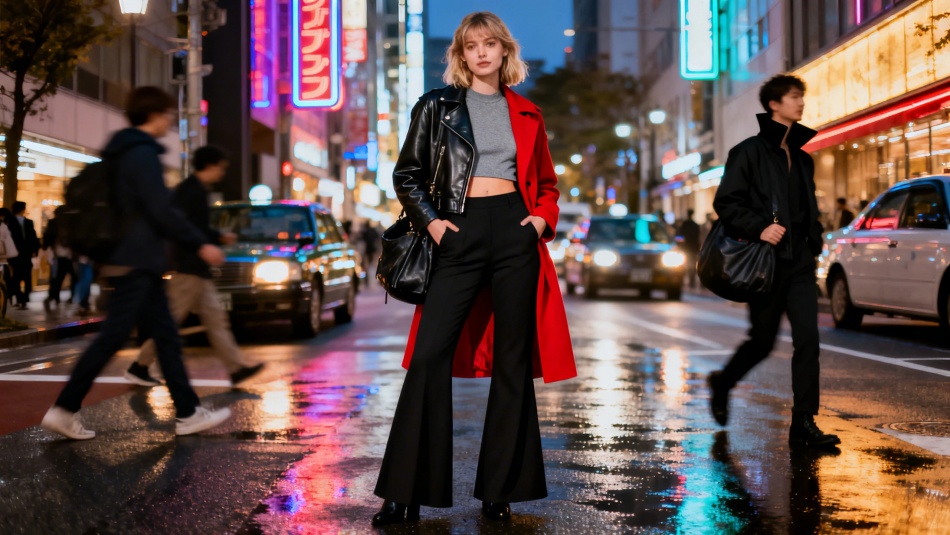 Как Хейли Бибер создает три разных образа с одними брюками-клеш