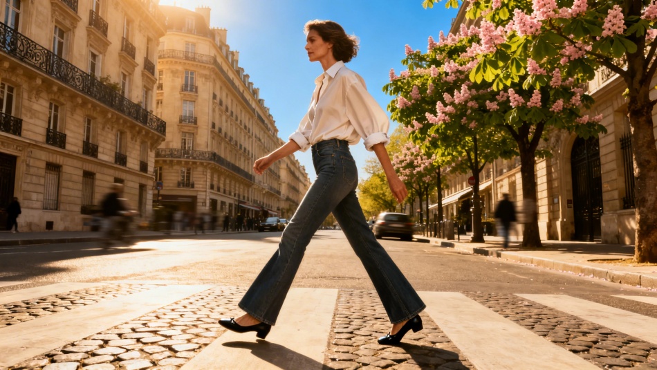 Клёш-джинсы и балетки: как француженки создают стиль весны 2026