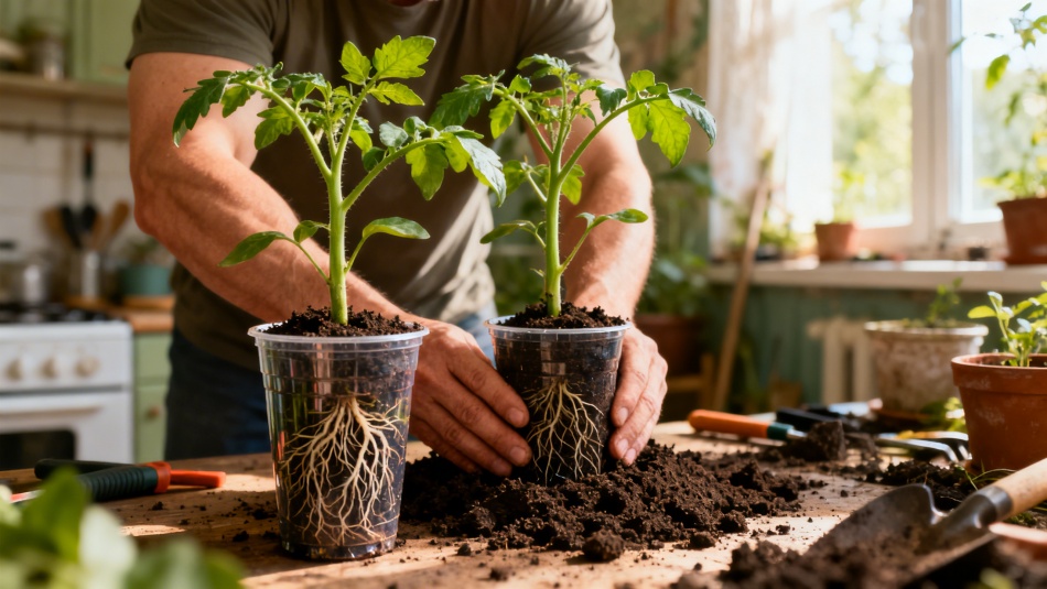 Оригинальный способ пикировки томатов: как укрепить рассаду
