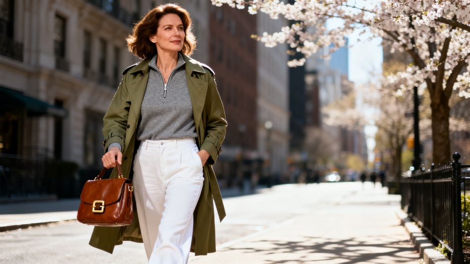 Эмилия Кларк задала новый стандарт весеннего стиля: серый пуловер и белые джинсы