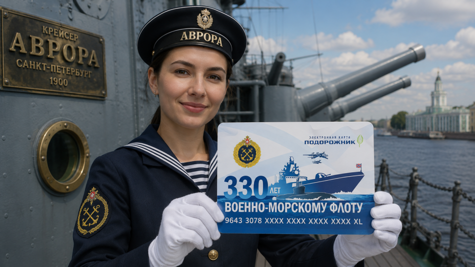На крейсере «Аврора» представили уникальную карту «Подорожник» ко Дню ВМФ