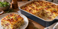 Картофельная запеканка с беконом готовится без варки и жарки