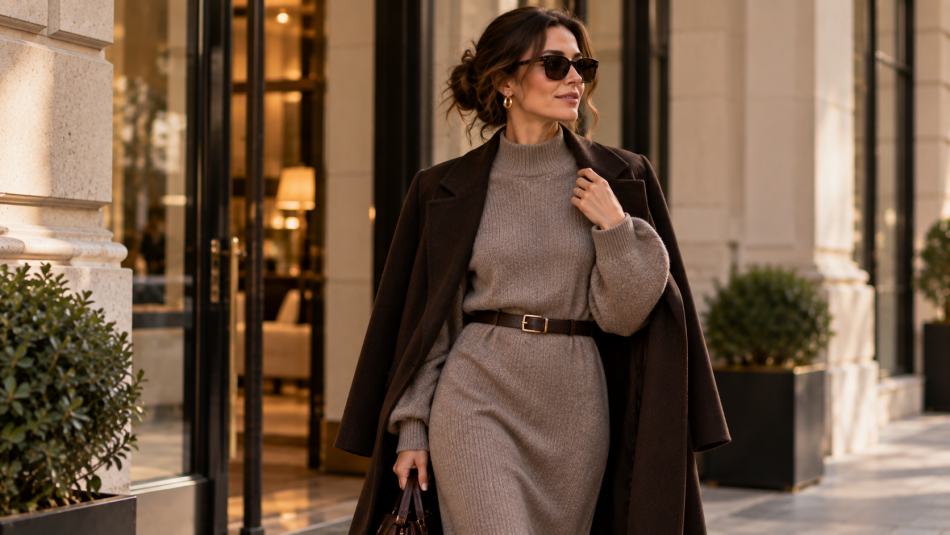 Платье-свитер выходит в центр осенне-зимнего гардероба 2026/27
