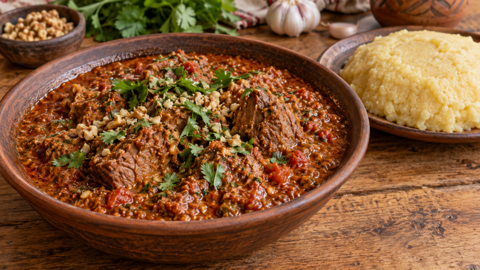 Мегрельский харчо готовят без риса и подают с гоми