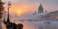 Плотный туман ограничит видимость на улицах Петербурга в пятницу утром