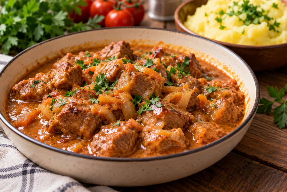 Овощной слой помогает сохранить сочность мяса в духовке